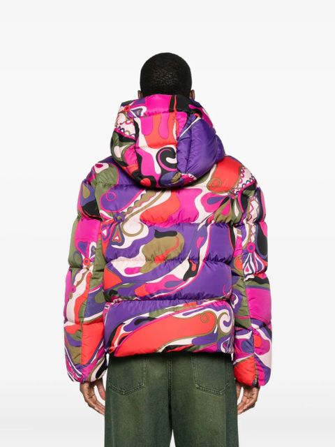 PUCCI abstract-print puffer jacket - Purple