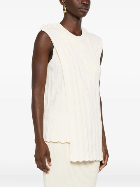 Jil Sander ribbed sleeveless top - Neutrals