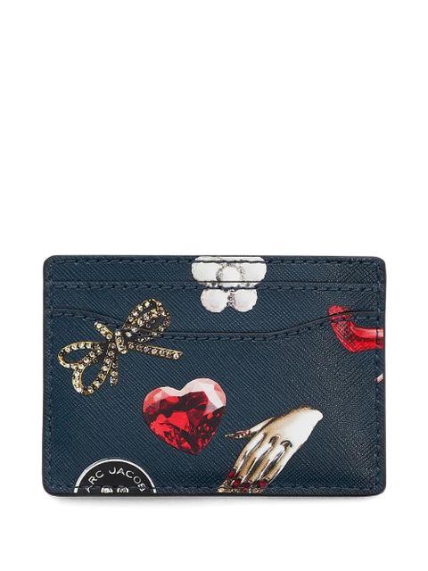 Marc Jacobs The Trinket printed leather card holder - Blue
