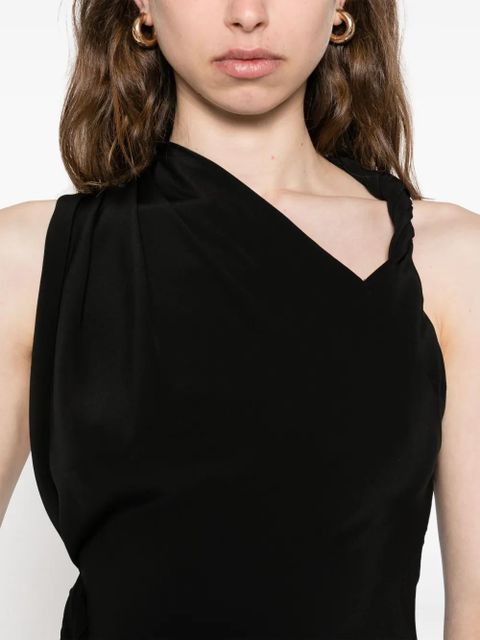 Victoria Beckham asymmetric silk dress - Black
