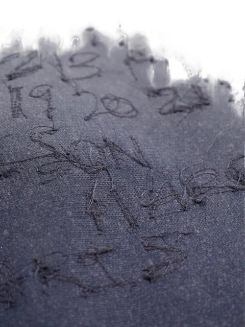 Maison Margiela embroidered-logo hoodie - Blue