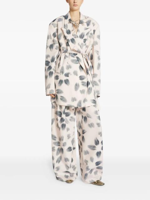 DRIES VAN NOTEN leaf-print blazer - Neutrals