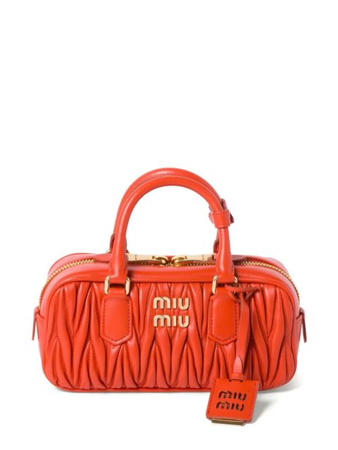Miu Miu Arcadie matelassé leather bag - Orange - zdjęcie produktu nr 1