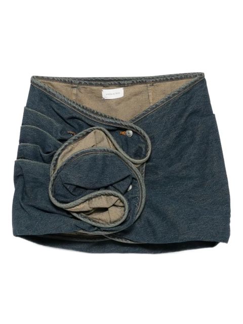 Magda Butrym floral-appliqué denim mini skirt - Blue - zdjęcie produktu nr 1