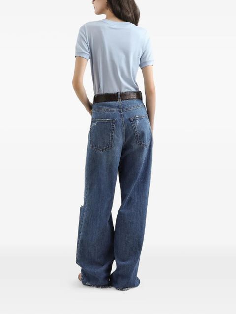 Dolce & Gabbana floral-detail T-shirt - Blue