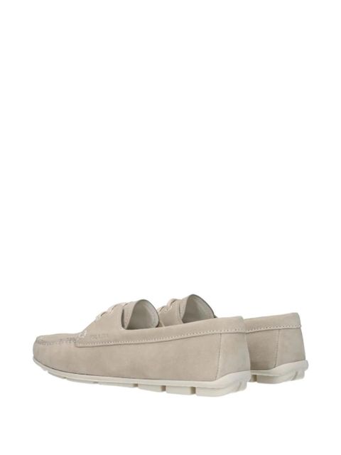 Prada lace-up suede loafers - Neutrals