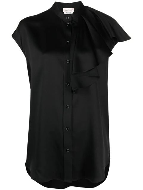Alexander McQueen sleeveless ruffled blouse - Black - zdjęcie produktu nr 1