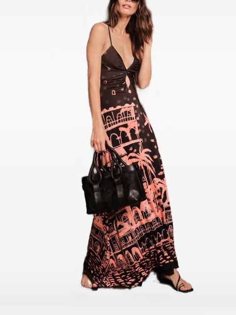Johanna Ortiz Nuestra Tierra cut-out printed maxi dress - Black