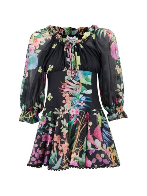 Charo Ruiz Ibiza Nai ruffled floral-print mini dress - Black - zdjęcie produktu nr 1
