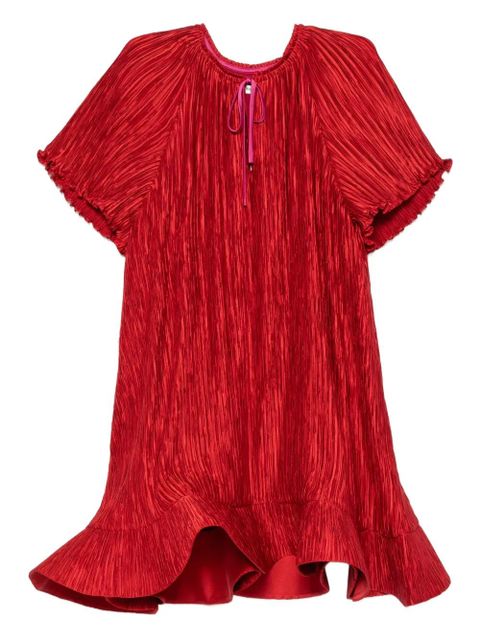 Simkhai plissé ruffled mini dress - Red - zdjęcie produktu nr 1