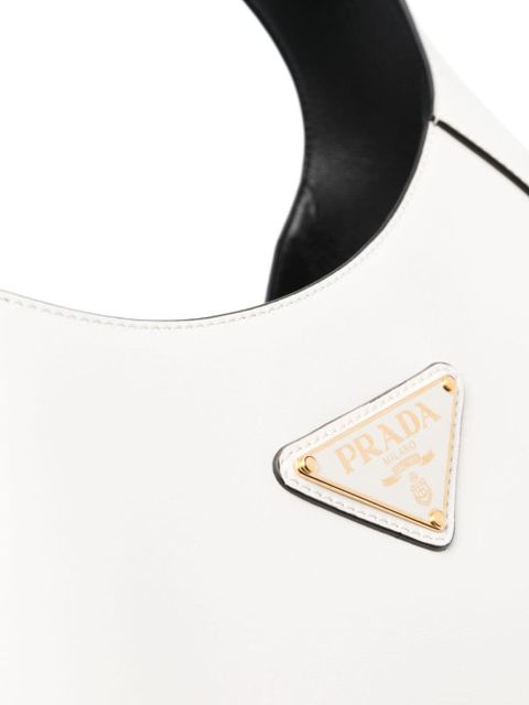 Prada triangle-logo leather shoulder bag - White