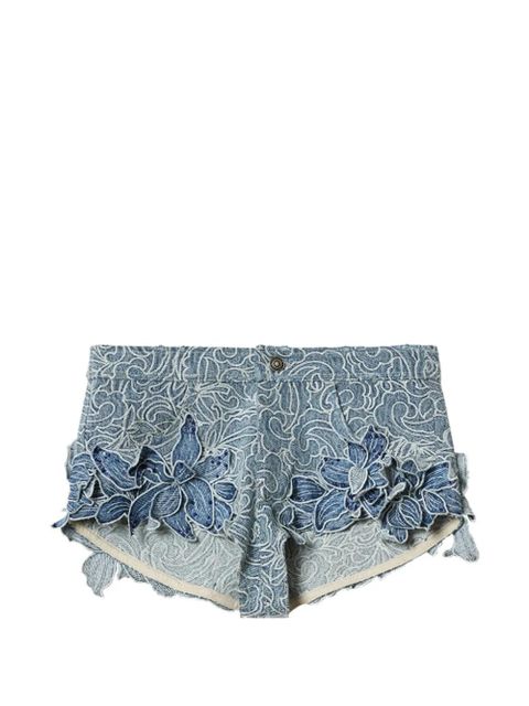 ISABEL MARANT Odessa floral-detail denim shorts - Blue - zdjęcie produktu nr 1