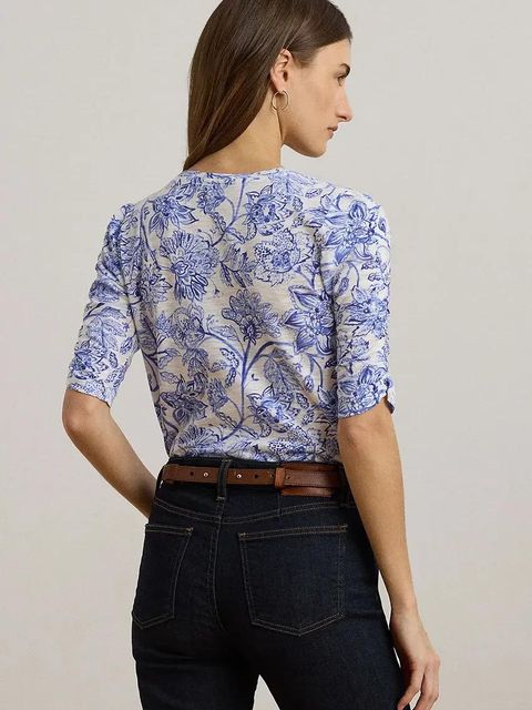 Lauren Ralph Lauren t-shirt bawełniany damski kolor niebieski 200971025 - zdjęcie produktu nr 2