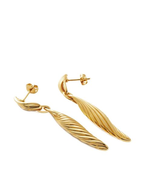 Missoma Wavy ridge drop earrings - Gold