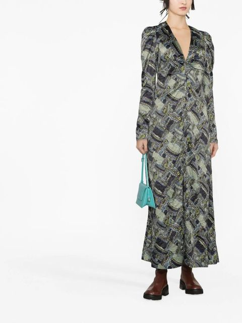 GANNI paisley-print maxi dress - Green - zdjęcie produktu nr 2