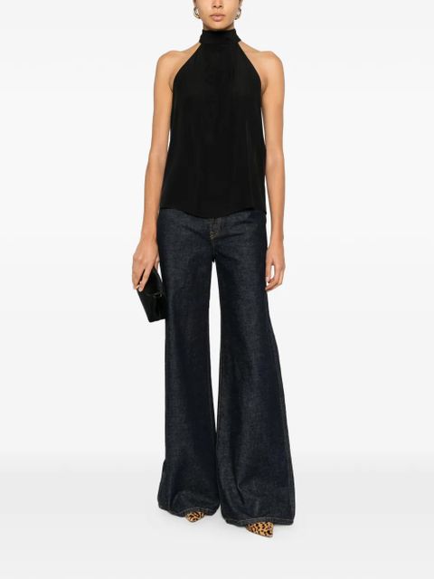 TOM FORD ribbed tie-neck blouse - Black