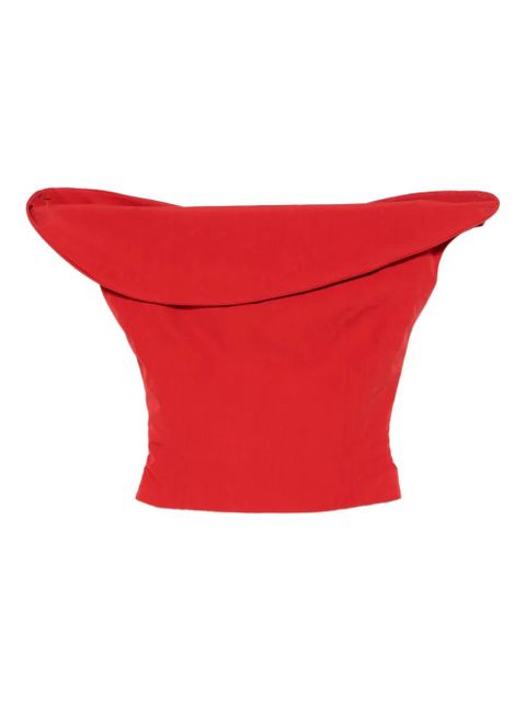 Magda Butrym off-shoulder asymmetric top - Red - zdjęcie produktu nr 1