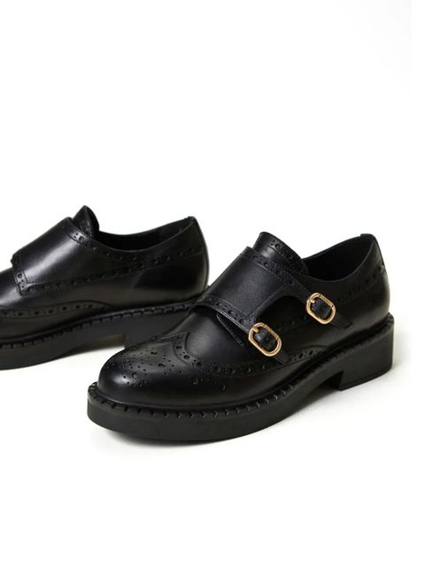 TWINSET double-strap leather oxford shoes - Black - zdjęcie produktu nr 2