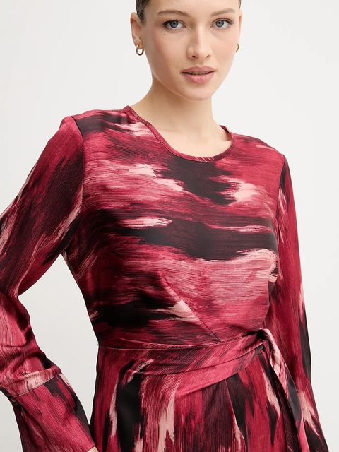 Joseph Ribkoff sukienka kolor czerwony midi rozkloszowana 254124