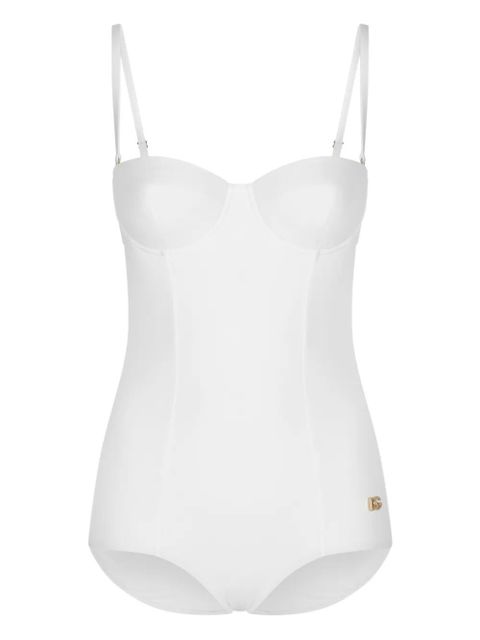 Dolce & Gabbana logo-plaque swimsuit - White - zdjęcie produktu nr 1