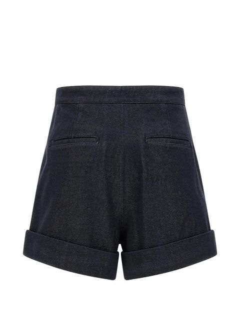 Max Mara Mxmcalca denim effect cuffed shorts - Blue