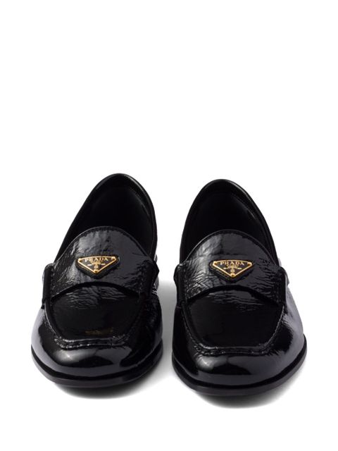 Prada patent-leather loafers - Black