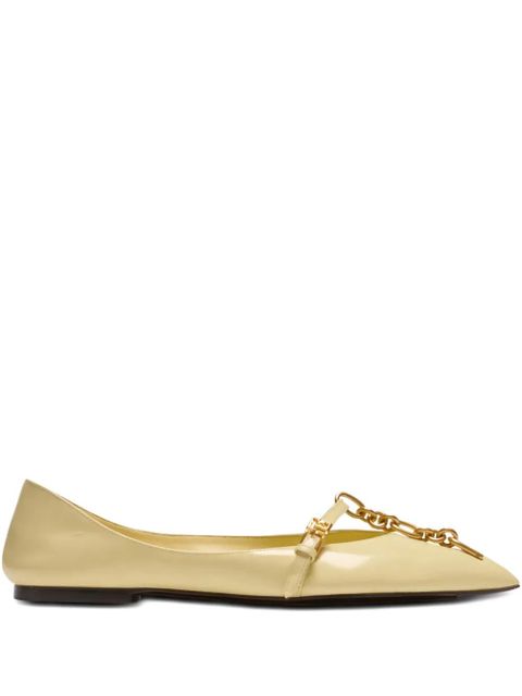 Balmain Sync pointed-toe ballet flats - Yellow - zdjęcie produktu nr 1