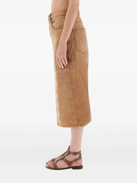 ISABEL MARANT front-slit denim skirt - Brown