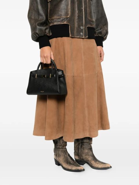 DeMellier small Hudson grain leather tote bag - Black