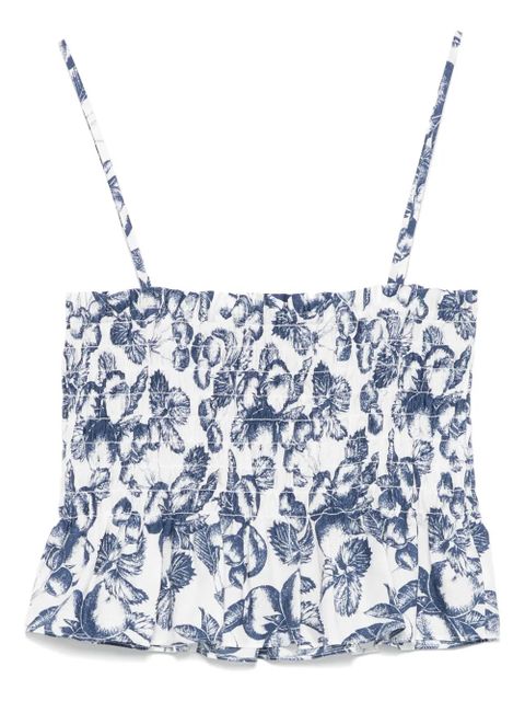 Maje graphic-print smocked top - White - zdjęcie produktu nr 1