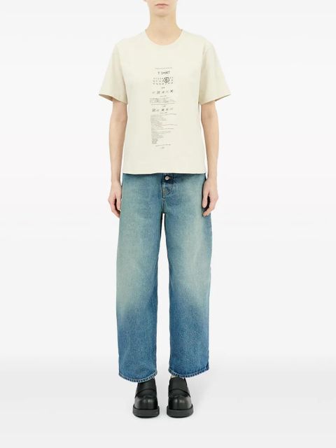 MM6 Maison Margiela Care Label-print cotton T-shirt - Neutrals - zdjęcie produktu nr 2