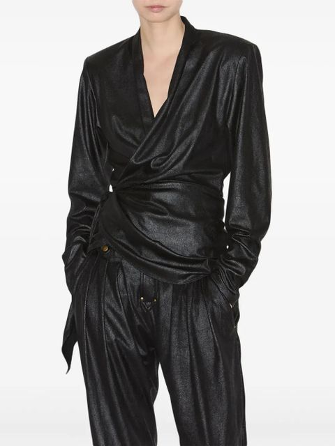 ISABEL MARANT Cinaye wrap top - Black