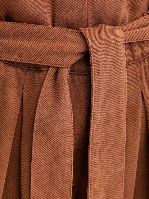 Sessun spodnie damskie kolor pomarańczowy szerokie high waist 25207012