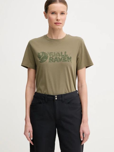 Fjallraven t-shirt sportowy Lush kolor zielony F14600165