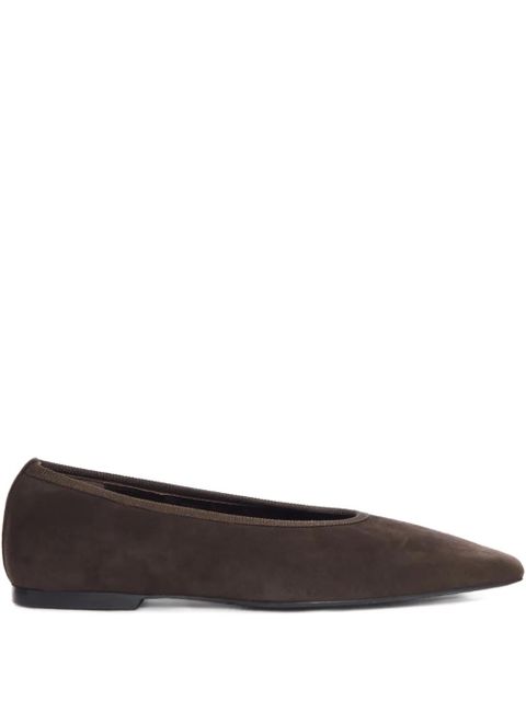 TOTEME Minimalist suede pointed-toe flats - Brown - zdjęcie produktu nr 1