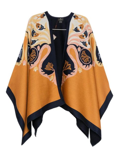 ETRO floral-print cape - Orange
