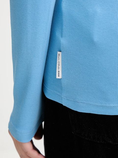 Marc O'Polo longsleeve kolor niebieski z golfem 5000007490