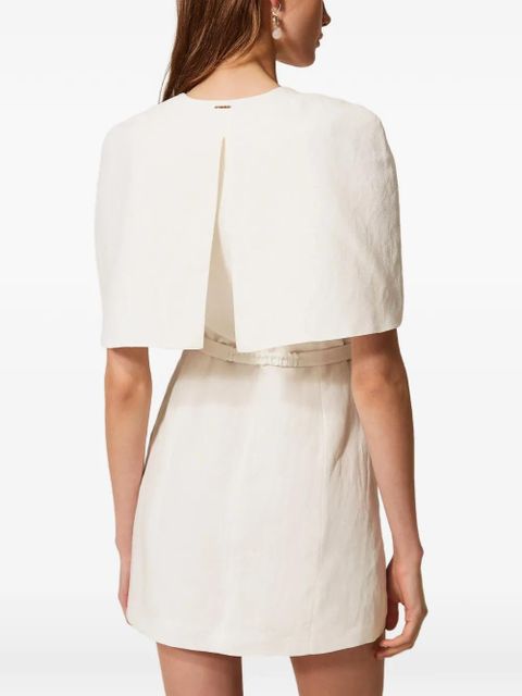 TWINSET cape belted mini dress - White