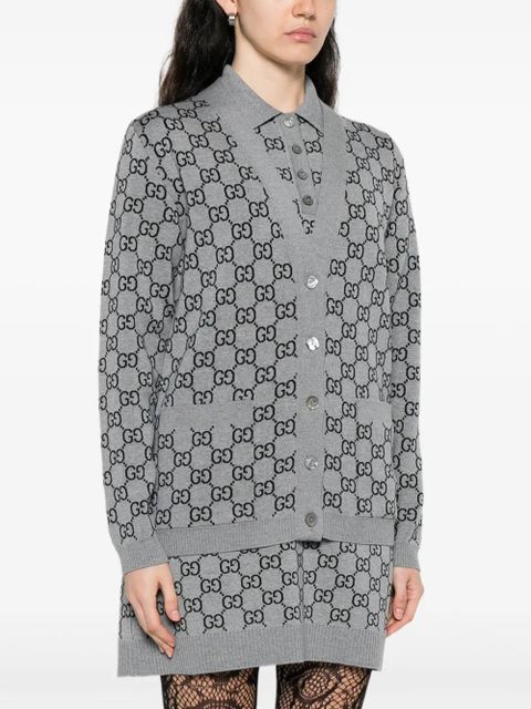Gucci GG-monogram cardigan - Grey