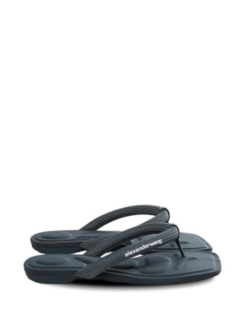 Alexander Wang Jenna logo-print thong-strap - Grey