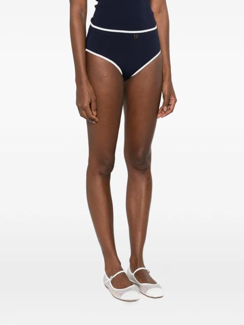 Maje contrast-trim brief shorts - Blue