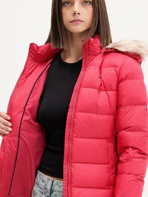 Tommy Jeans kurtka puchowa damska kolor różowy DW0DW18312