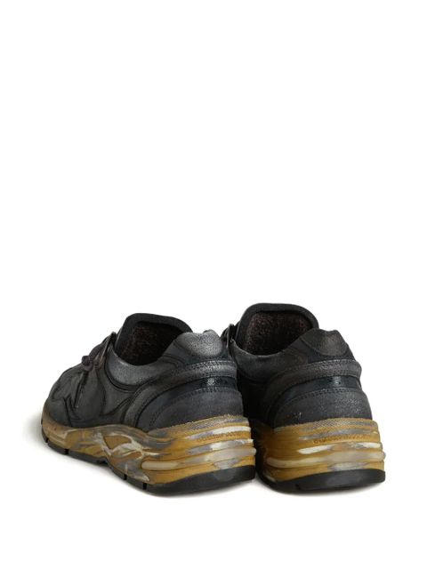 Golden Goose Dad-Star in black naplak and crackle leather