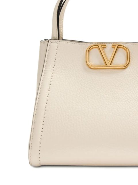 Valentino Garavani small Alltime leather tote bag - Neutrals