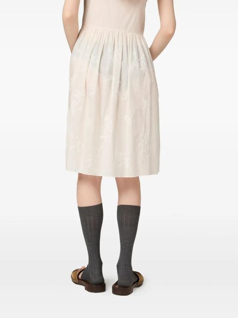 Miu Miu embroidered midi dress - Neutrals