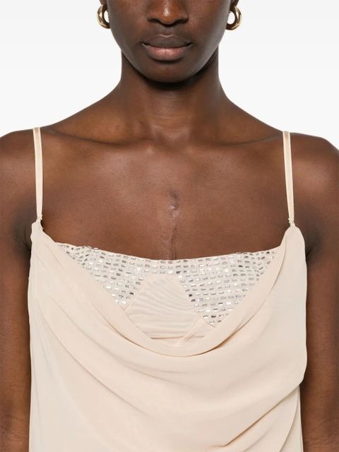 The Attico draped midi dress - Neutrals