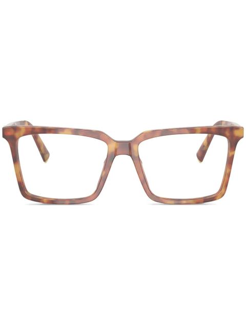Miu Miu Eyewear rectangle frame glasses - Brown - zdjęcie produktu nr 1
