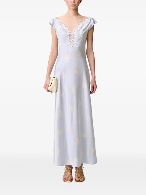 Claudie Pierlot lace-trim floral-print maxi dress - Blue - zdjęcie produktu nr 2