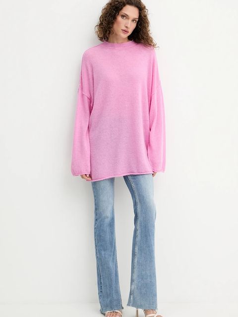 Pinko sweter wełniany damski kolor różowy lekki 105749 A2UN - zdjęcie produktu nr 2