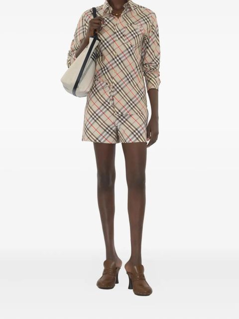 Burberry checked cotton shorts - Neutrals